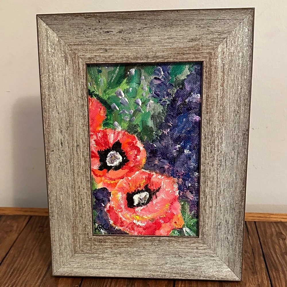Vibrant floral poppies in the garden